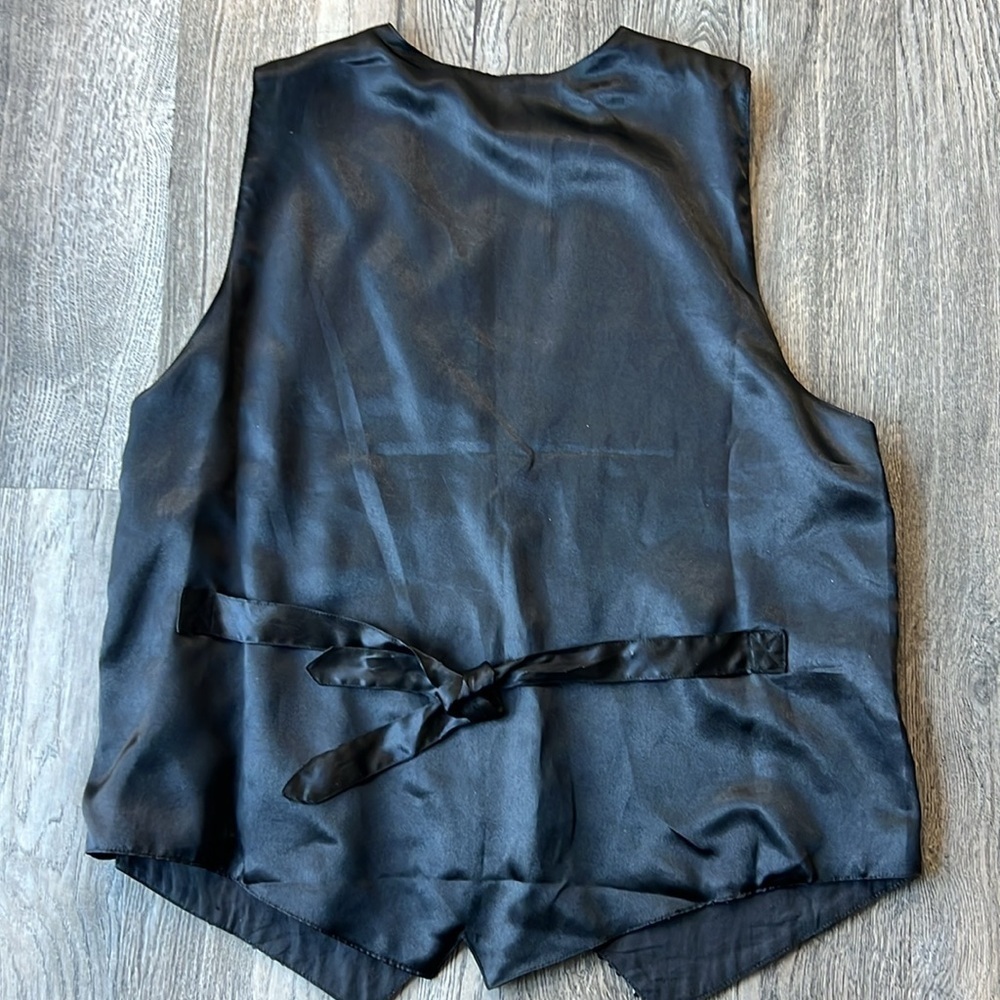 Fashion Fantasy Vest Black Sequined Halloween Vintage Vest Size Medium - Picture 13 of 15